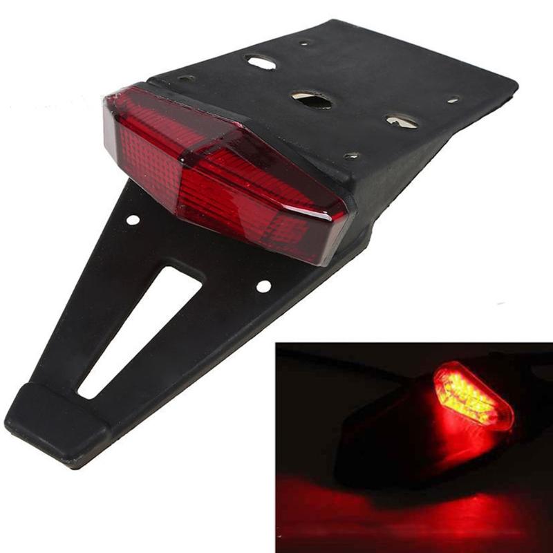 Motorcycle Rear Fender Tip LED Red Stop Brake Tail Light Universal