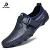 Men Genuine Leather Soft Comfy Slip-on Moccasins Handmade Fashion  Man Casual Shoes Drive Walk Luxury Leisure Loafer Shoes
