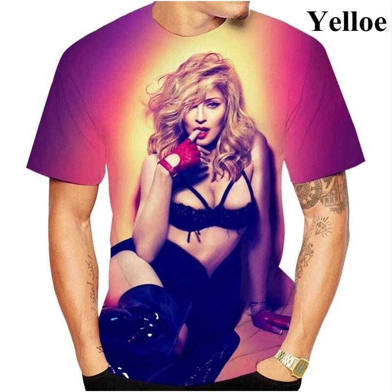 Popová zpěvačka herečka Madonna 3D potisk tričko Top Muži Ženy Móda Velká velikost Hip Hop Topy Trička Krátký rukáv Tričko Topy Ležérní