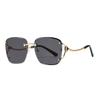 High Fashion Womens Metal Frame Square Sunglasses With Uv400 Protection For Outdoor Activities