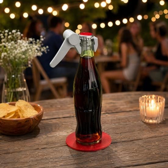 Yousheng One Hand Beer Opener 3D Printed Bottle Cap Popper for Party Portable Flick Off Tool for Camping BBQ Funny Gadget Gift for