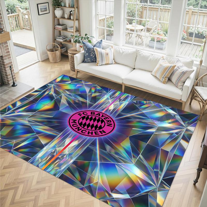 Bayern Munich Design Crystal Velvet Carpet Cozy Non?Slip Printed Rug For Bedroom Living Room Entrance