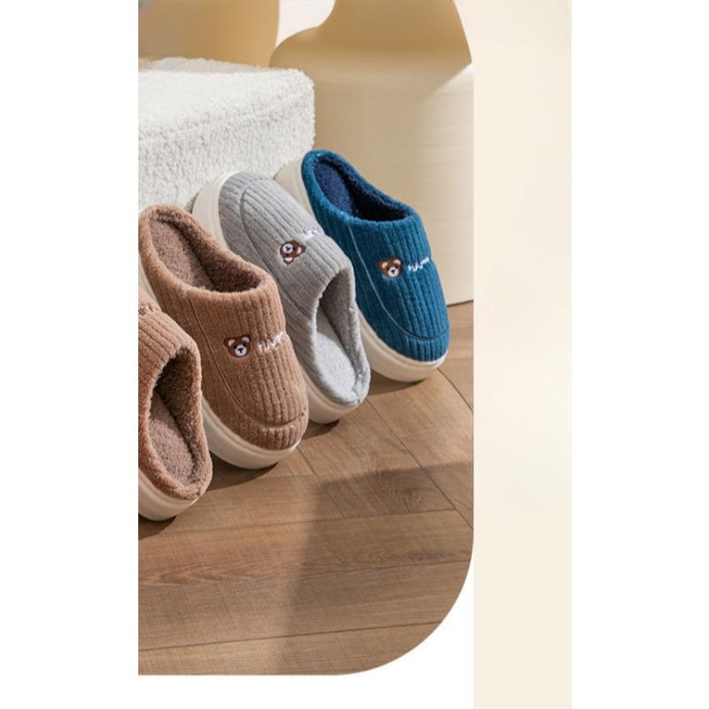 Baumwollpantoffeln, Rutschfeste Hausschuhe, Dicksohlige Heimtextilien