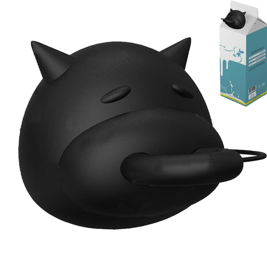 Silicone Milk Bottle Pourer Lid Milk Carton Lid In Cow Shape, Rotating Drink Box Cap Dispenser Attachment, Funny Milk Bottle Stopper