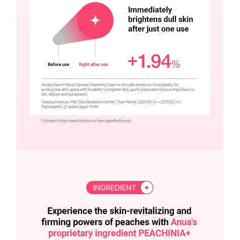 Anua - Peach Niacin Spread Cleansing Foam