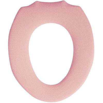 Okato Thick Woven Toilet Seat Cover O Type Fluffy Energy Saving Washable Pink
