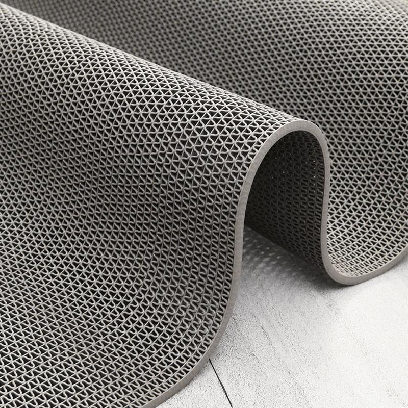DIYIN PVC Bathroom Mat, Non-Slip Floor Mat, Hollow Plastic Water Barrier Mat, 4.5mm Thick, Gray, 1.2 Meters Wide, 1 Meter Long