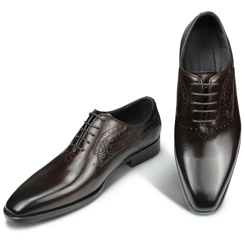 Fashion Comfortable Business Leather Shoes For Men Handcrafted Formal Oxfords Authenic Black Brown Lace-up Dress Office Trendy Footwear