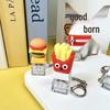 Luminous Mechanical Keyboard Keychain with Decompression Burger Button Pendant