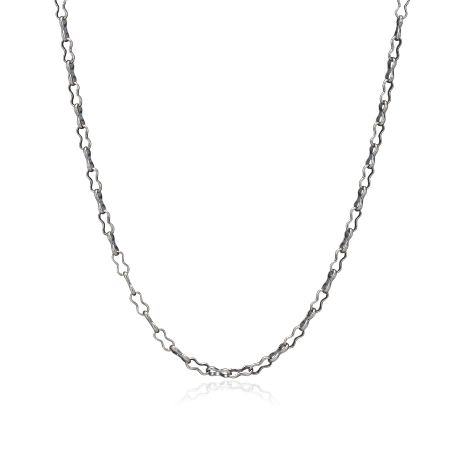 

Silver necklace chain [Agate] (60cm) 1023211528601999 срібний