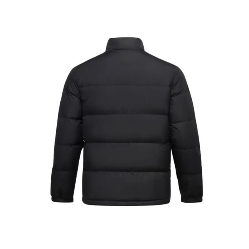 Li Ning Football Series Logo Letter Minimalist Trendy Casual Stand Collar Thick Warm Down Jacket Men Outerwear YYMV217-1