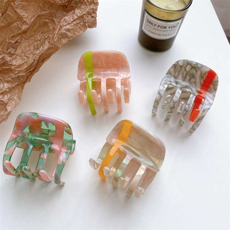 Pattern Geometric Trendy Acetate Hair Claw For Women Fresh And Aesthetic Sweet