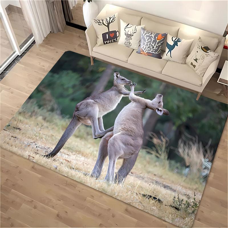 Australia Kangaroo 3D HD Area Carpet,Rugs for Living Room Tapete for Bedroom Sofa Kitchen Doormat Decor,Kid's Non-slip Floor Mat