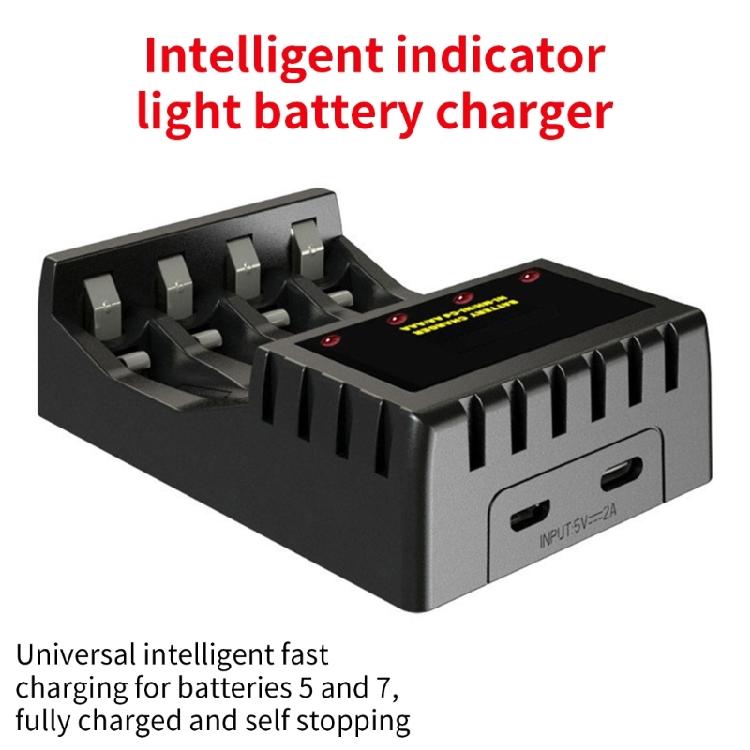 Compactly AA 3A Battery Charger Charging Hubs With USB Port And Individual Slot Charging Capability Auto Stop Function