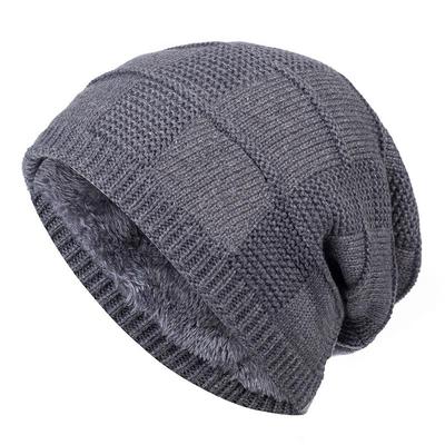 Neue stilvolle Wintermützen für Männer und Frauen, lockere, warme Ski-Beanie-Mütze, schlichtes Muster-Design, mit Fell gefüttert, dicke Strickmütze, Motorhaube