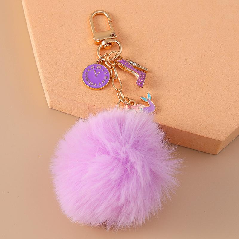 Portachiavi Palla di Pelo Finto di Coniglio Peluche Morbido Carino Portachiavi di Natale per Donne Ragazze Ciondolo per Borsa Gioielli Fai da Te Regalo