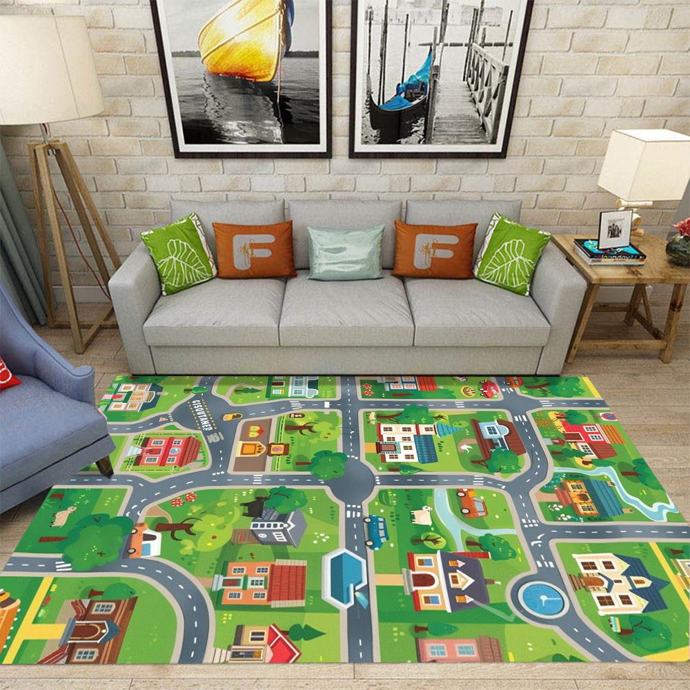 Urban Traffic Mats Children's Play Carpets Bedrooms Living Rooms Warm and Non Slip Mats Home Decoration Rug