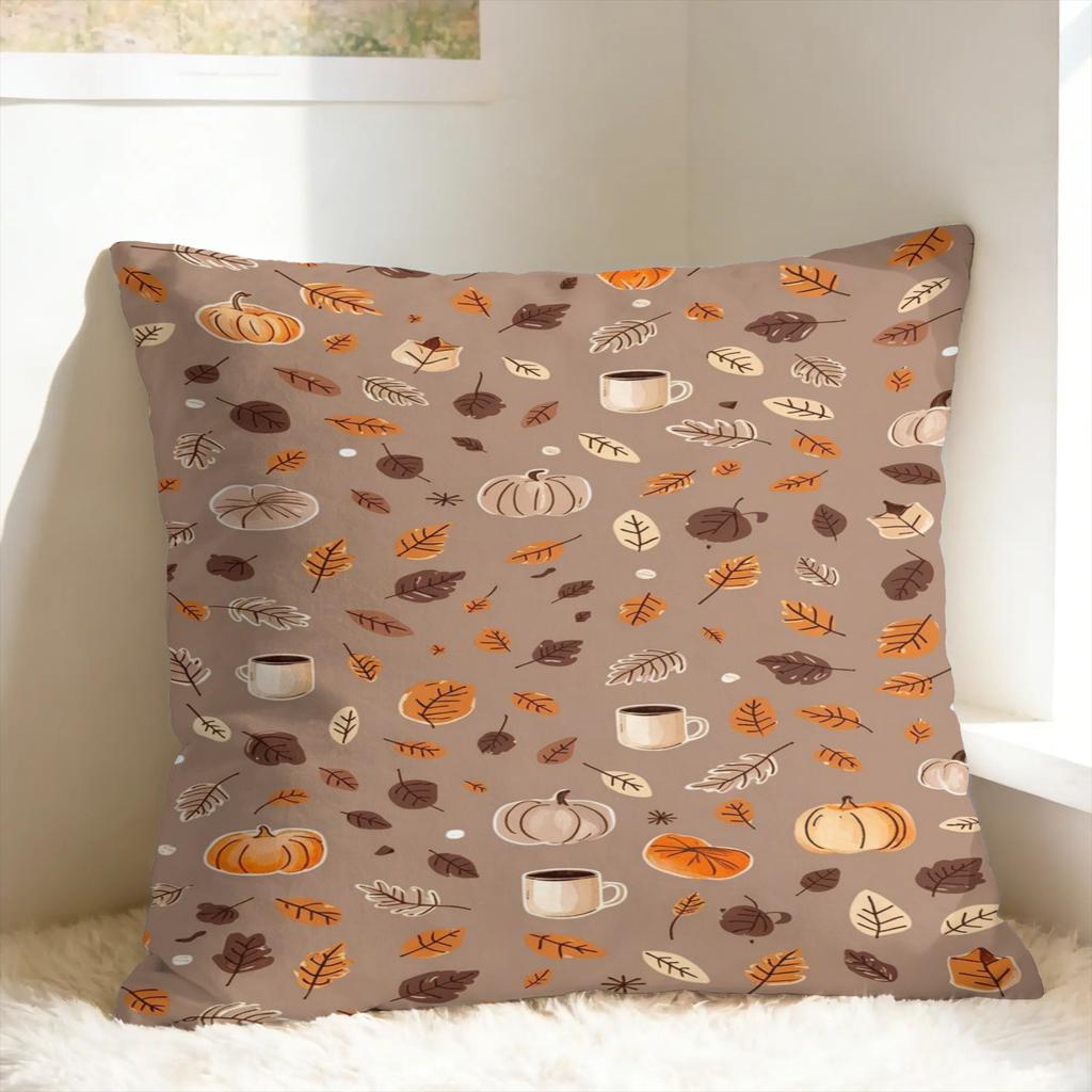 Watercolor Pumpkin Patch Halloween Pillow Case Soft Pillow Cover For Sofa Home Decoration Cute Funny Cushion Cover