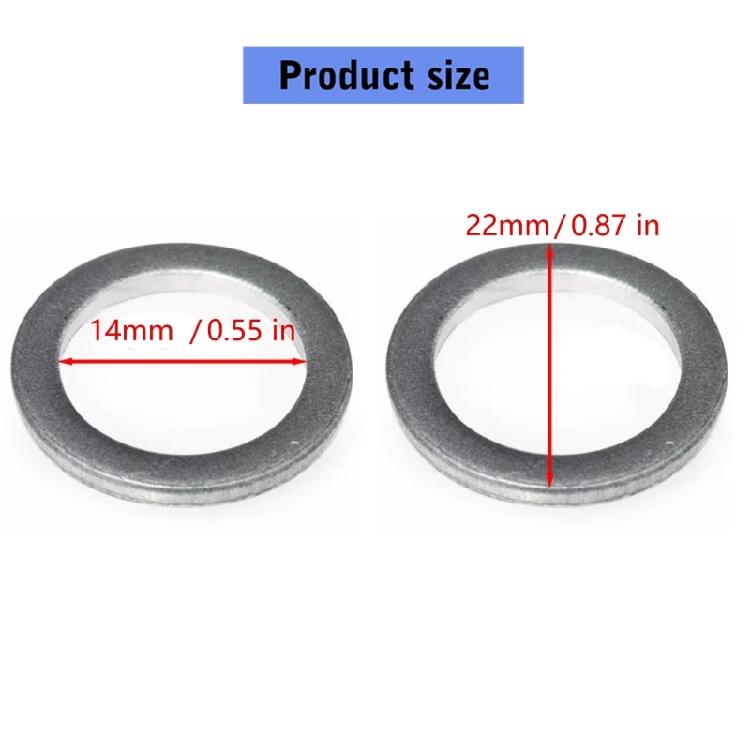 20Pcs Car Engine Bottom Oil Drain Plug Seal Washers Replacement Aluminum 14MM Seal Gaskets Auto Accessories