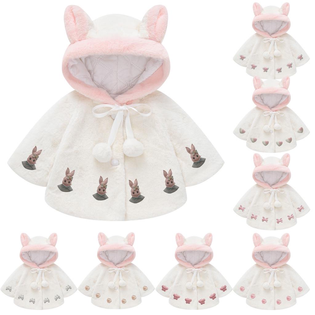 

Дети Baby Girls Твердые Одежда Теплый капюшон пальто Принцесса Плащ мыс