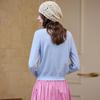 Elegant 3D Floral Pearl Button Knit Cardigan