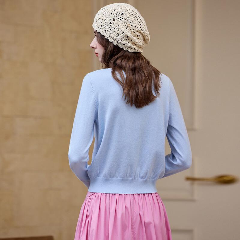 Elegant 3D Floral Pearl Button Knit Cardigan