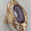 French Court-style Oval Gemstone Ring Made of Copper for Ladies' Jewelry. Suitable for Both Daily Wear and Casual Outings.