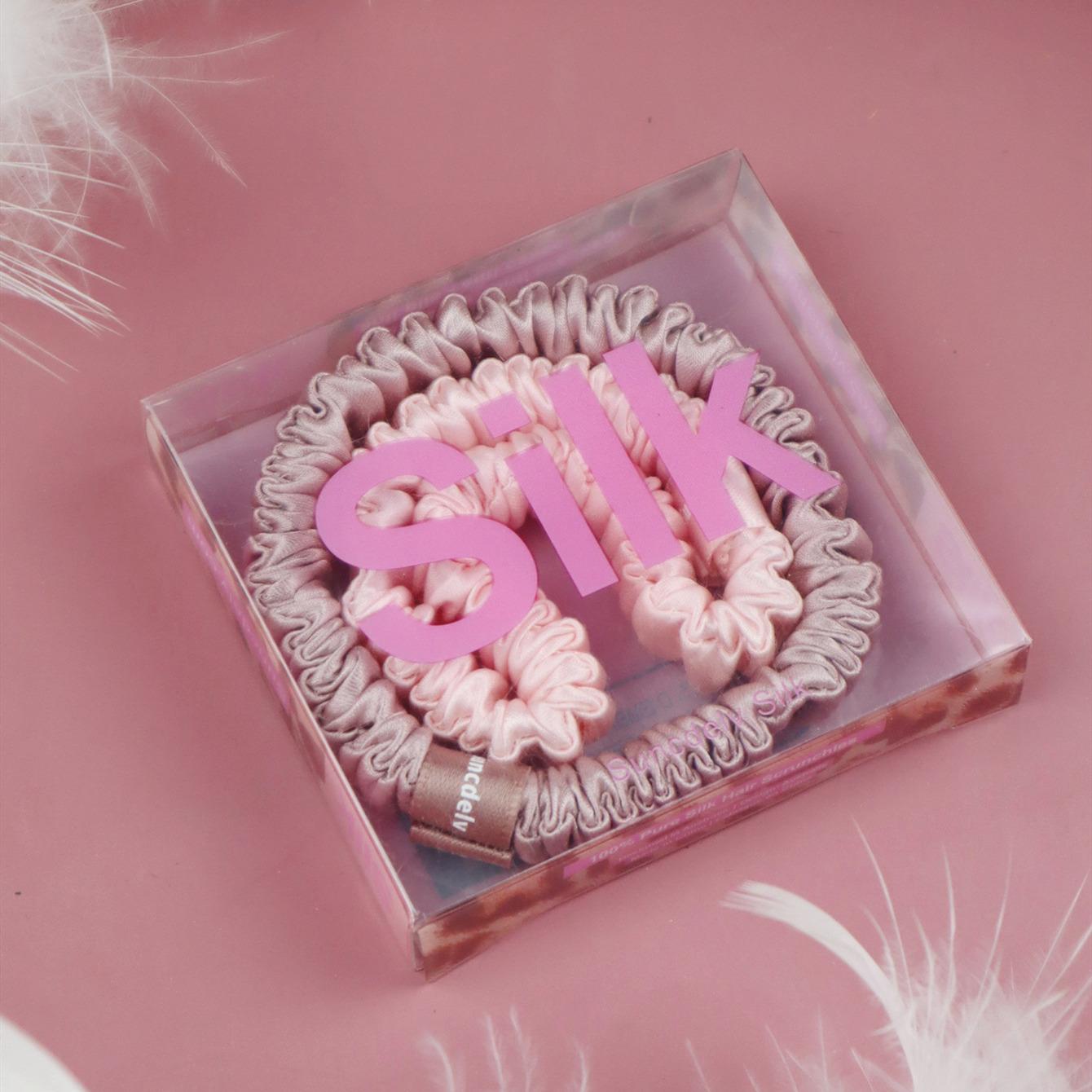 

2 шт. 100% шелковые резинки для волос для женщин и девочек, высококачественные резинки для волос, шелковые повязки, подходящие для Дня святого Валентина, 22Momme, шелковые аксессуары для волос