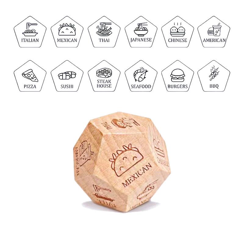 5Pcs Dices Food Dice Game Wooden Dice Couple Date Night Ideas Funny Gift For Couples Anniversary Valentine'S Day