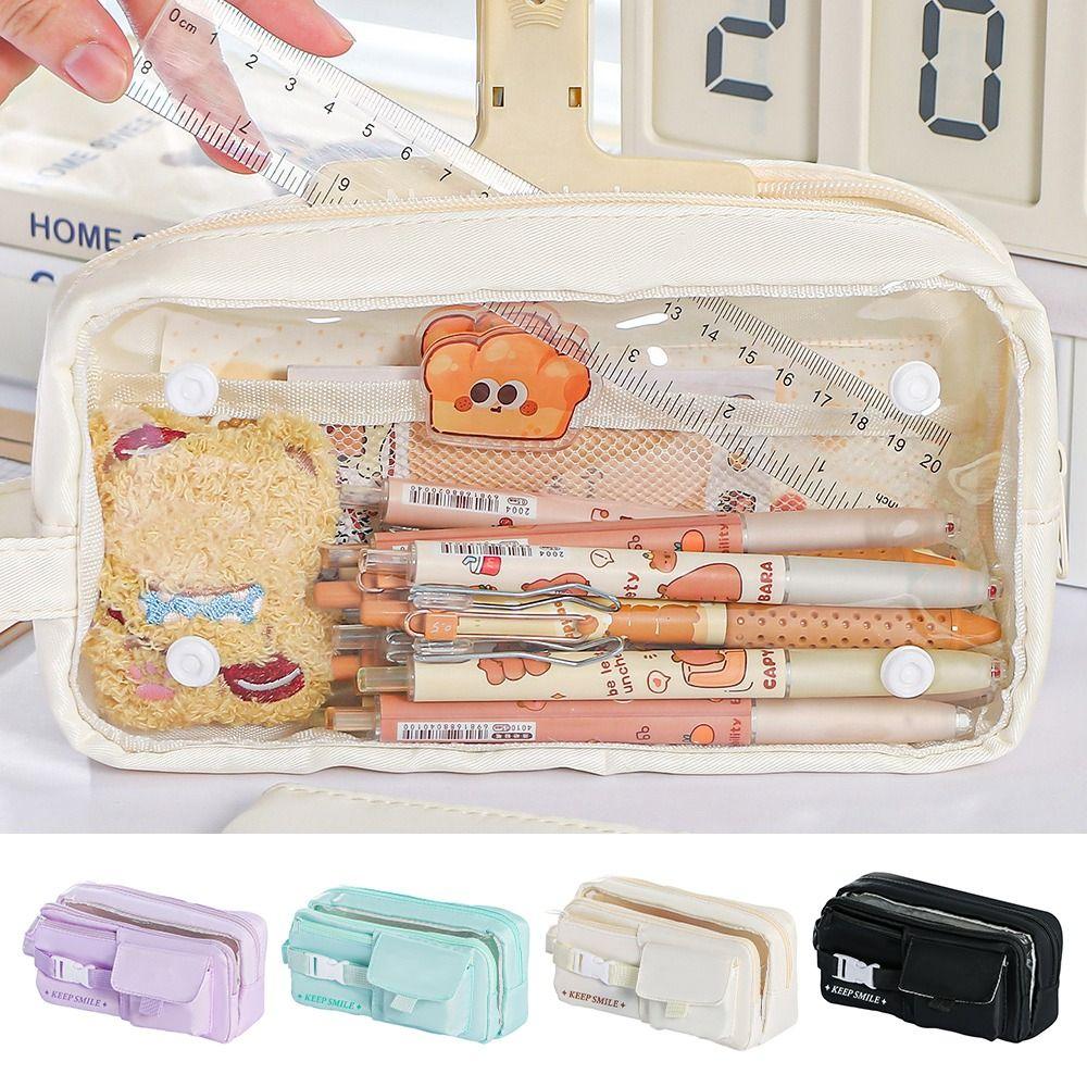 Detachable Pencil Case 3-in-1 Pen Pouch Durable Pen Bag  Students Gift