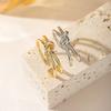 Knot Open Ring for Women Gold Silver Plated Adjustable Double Layer Finger Ring Minimalist Fashion Jewelry