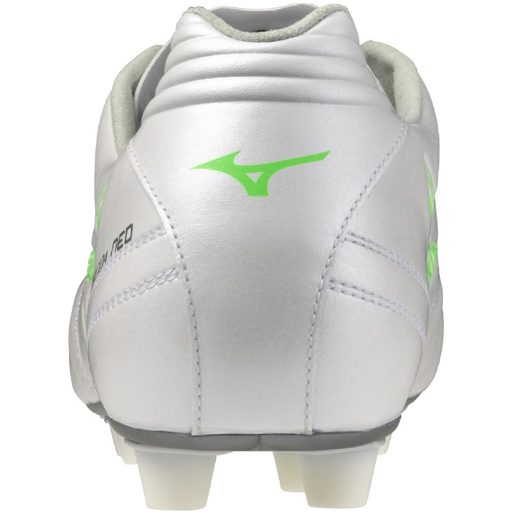 Soccer Cleats Monarcida NEO 3 WIDE ELITE Wide Super White Pearl x Neon 3E [Mizuno] - Fit, Lightweight, Green, 26.5 cm,