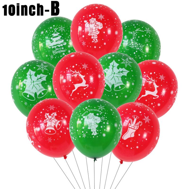 20/10Pcs Merry Christmas Balloons Santa Claus Snowflakes Latex Balloon Inflatable Kids Gifts Christmas New Year Party Decoration 10PCS
