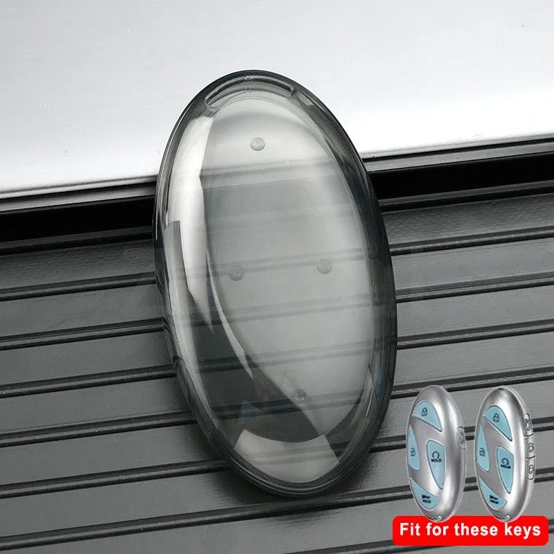 

5/7 Buttons Transparent Tpu Key Shell Fob Tpu Car Key Case For Hyundai Grandeur Gn7 Kona Ev Lonic 6 Auto Cover Accessories