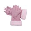 Women’s Winter Warm Touch Screen Gloves Suede Leather Double Thick Velvet Plush Wrist Cycling Driving Outdoor Cold-Resistant Mittens