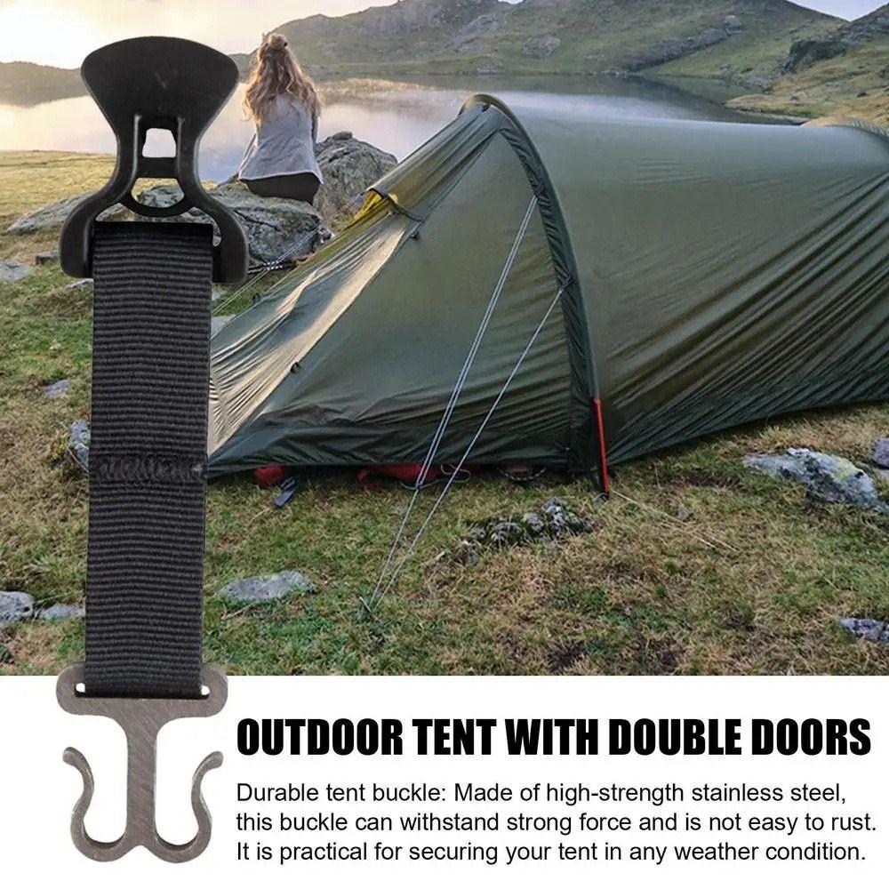 Double-door Camping Tent Buckle Awning Hooks Tent Rope Holder Tent Rope Tensioner Outdoor Sports