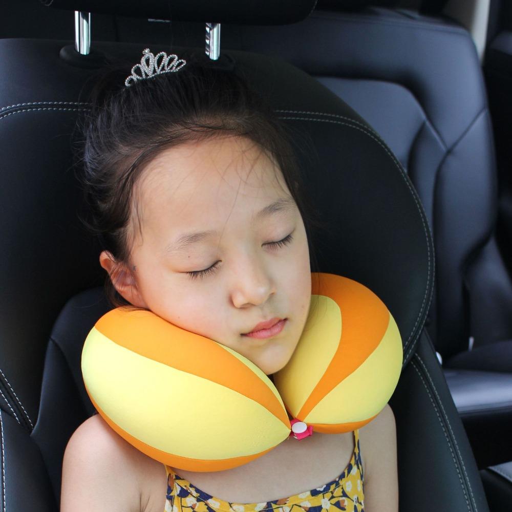 Travel Children Air Cushion Safety Seat Pillow Neck Pillow Contrast Color Splicing U-shaped Pillows