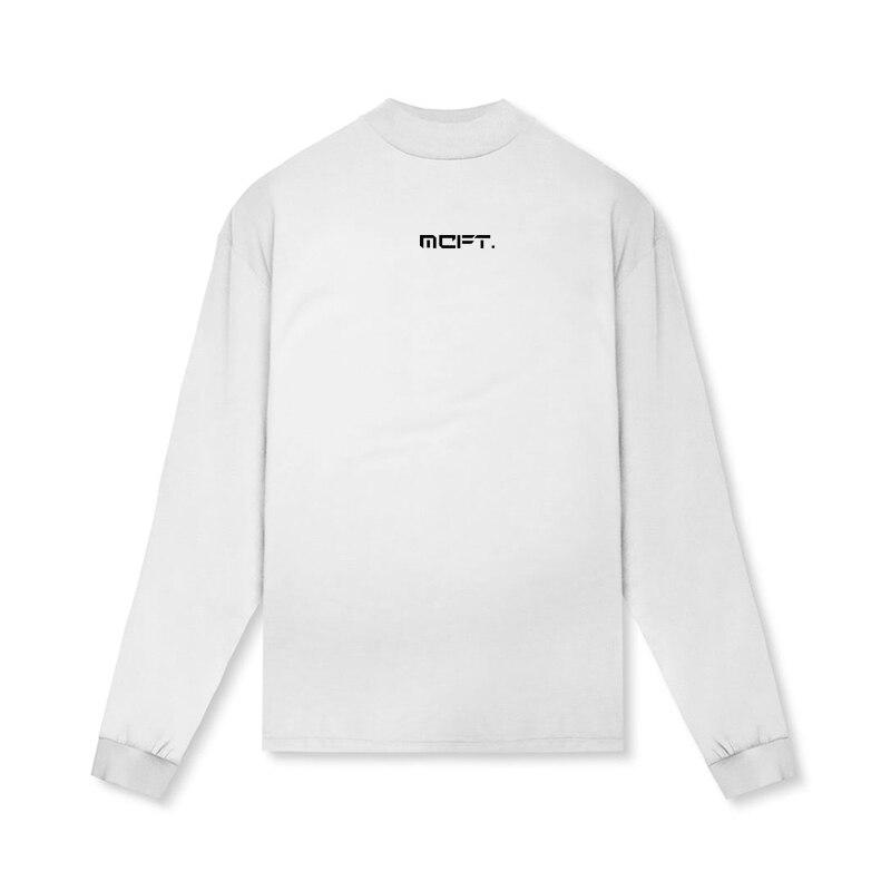 

Осенние новые свободные топы с круглым вырезом, трендовые мужские футболки с длинными рукавами для фитнеса большого размера XXL