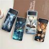 Phone Cover For Samsung Galaxy Z Flip 7 6 5 4 Case Transparent For Samsung Z Flip 3 Hard PC Foldable Cartoon Cute Animal Deer