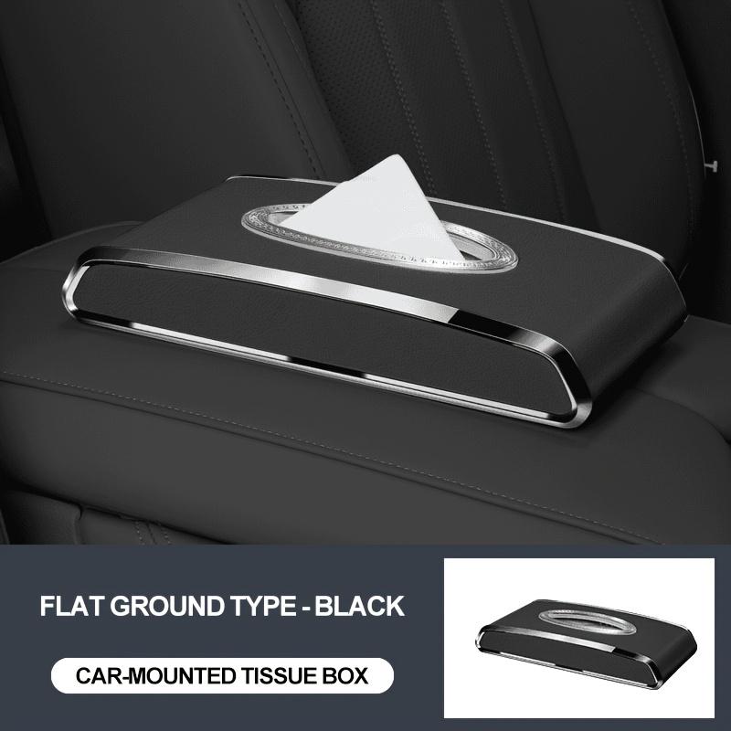 Faux Leather Car Tissue Box with Non-Slip Base Design, Essential for Various Vehicle Types, Enhances The Interior Aesthetics, Easy To Clean