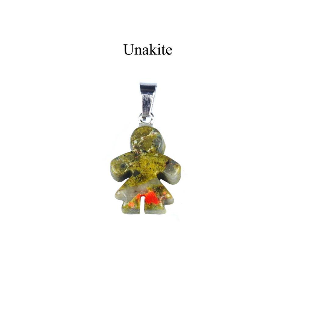1 st Mini Reiki Healing Naturlig Sten Hänge, Pojke Flicka Form Kristall Agat Ametist Ädelstenar Berlocker för Smyckestillverkning DIY Halsbandstillbehör 20×16mm