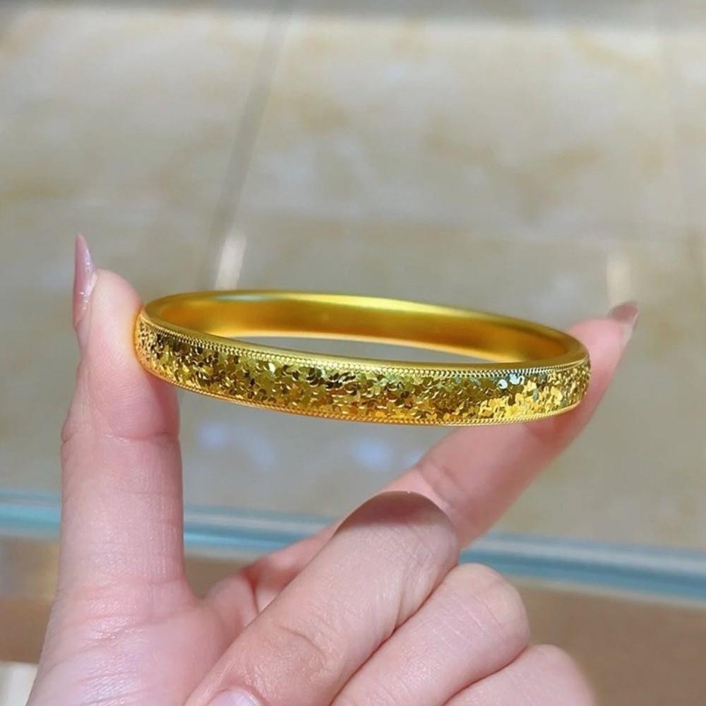 Holographic Ice Breaker Gold Bracelets Elegant Shiny Cuff Jewelry Starry Golden Bangles  Wedding
