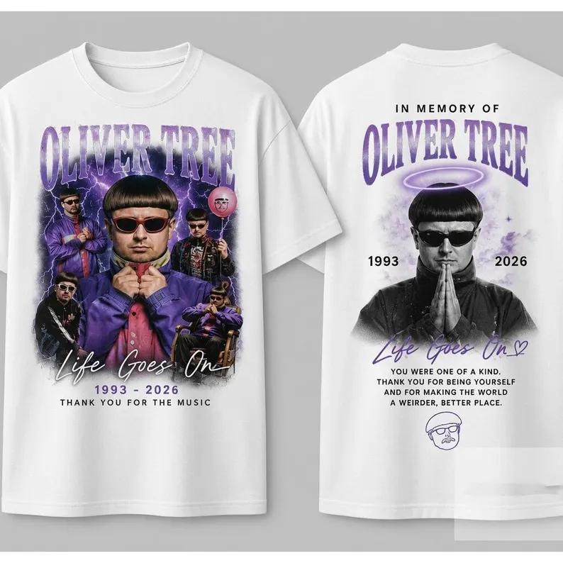 Oliver Tree Retro Shirt 2026 Fan Gedenk-T-Shirt Reiner Baumwolle Sommer Unisex Unisexs Fanbekleidung Y2k Stil