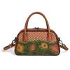 Johnature Ethnic Style Genuine Leather Retro Handbag Handmade Leather Carving Women's Shoulder Crossbody Bags