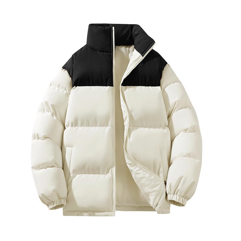 Splicing Stand-up Collar Cotton Clothes Men's Winter New High Street Fashion Loose Trendy Brand Casual Versatile Warm Jacket