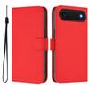 For iPhone 17 Air Case Solid Color Wallet Leather Phone Cover with Strap