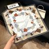 Lao Qian Feng Coffee Color Cashew Nut Silk Scarf Headscarf Versatile Neck Square Scarf Premium Sense Female Foreign Style Decorative Scarf Scarf