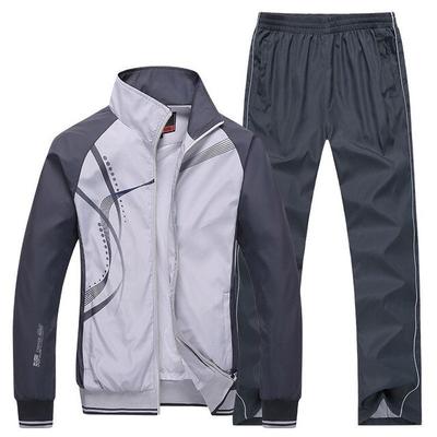 Herren Frühling Herbst Sportswear Zweiteilige Sets Sportanzug Jacke + Hose Trainingsanzug Kleidung