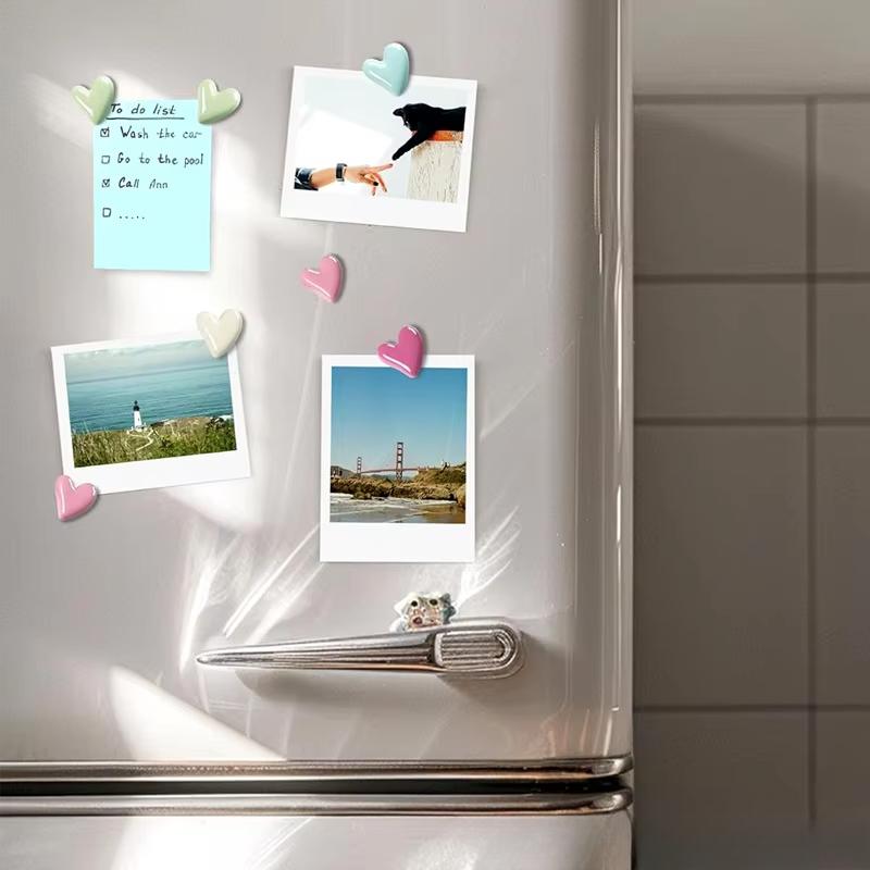 10pcs Vintage Macaron Heart Fridge Magnets Photo Wall Decor DIY Mini Home Accessories Fridge Magnets Decoration