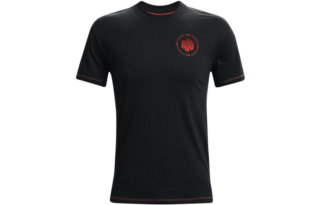 Under Armour Crew Neck Fitted Straight Fit Short Sleeved T Shirt Men s Black 1366505-001 M